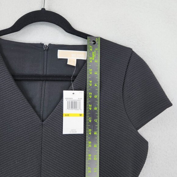 Michael Kors Dress Womens Medium Black Sheath Ribbed Knit Classic Career NEW - Picture 6 of 12